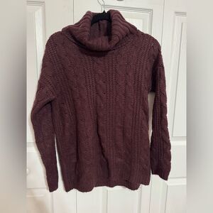 Charlotte Russe Burgundy Cable Knit Turtleneck Sweater – Size M